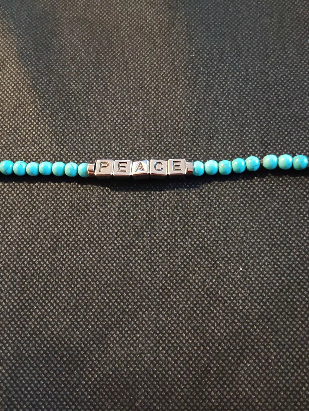 PEACE Turquoise Beaded Bracelet - Teenage Jewelry